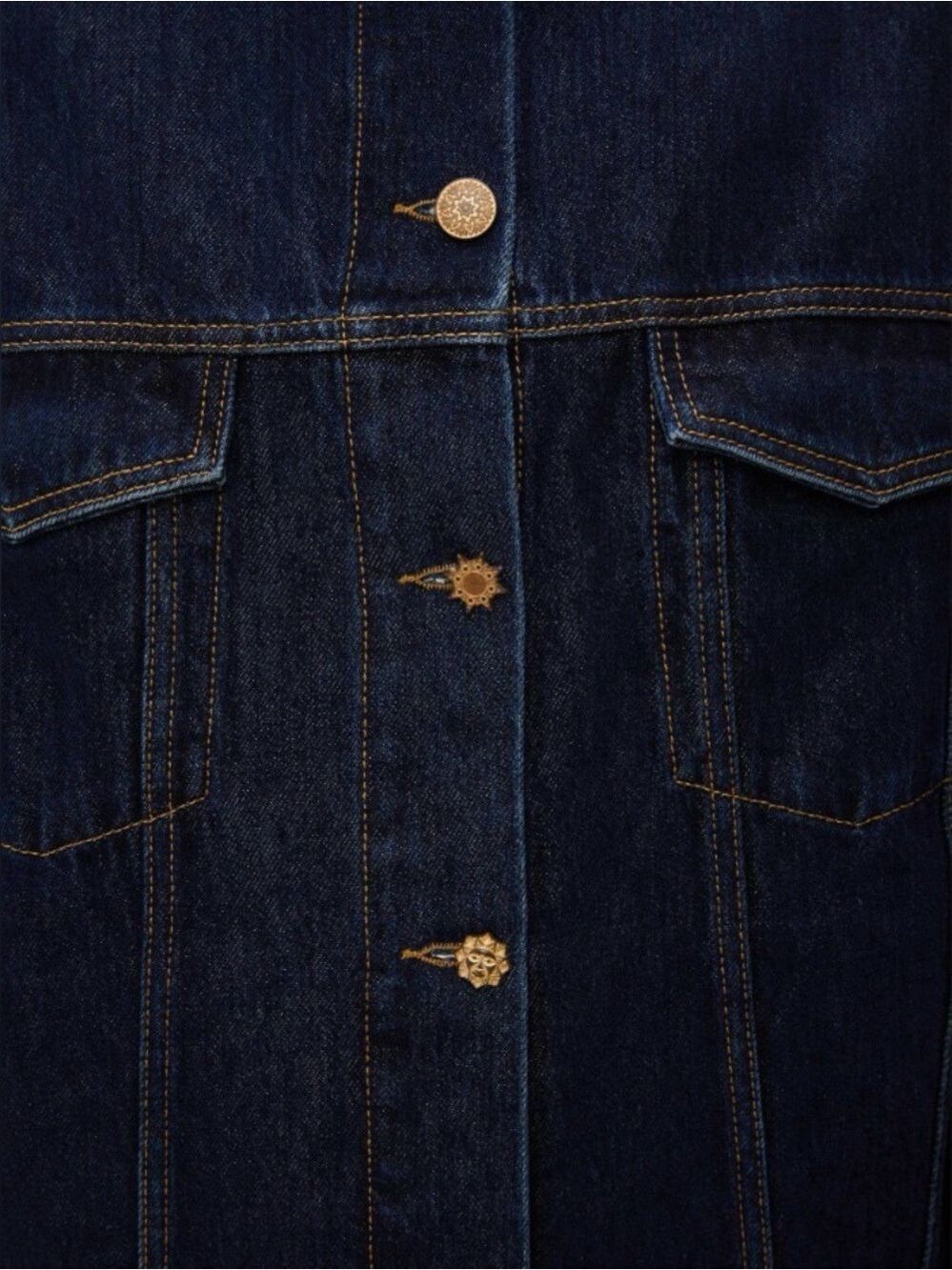 Farm Rio Dark Denim Buttoned Jacket - Picture 3 of 10